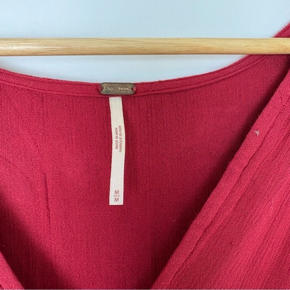 Free People Te Amo Floral Embroidered Boho Flare Sleeve Mini Dress - Picture 3 of 6